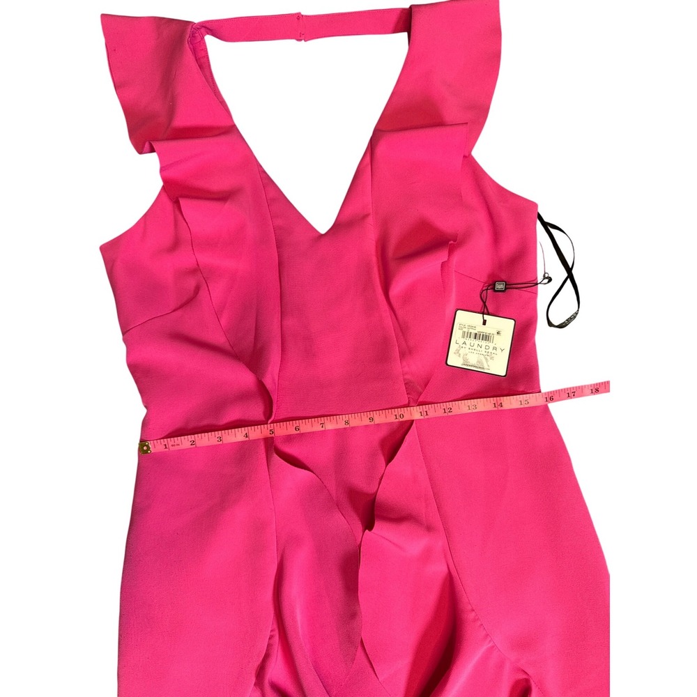 NWTs Party Wedding Hot Pink Ruffle V-Neck Comfort Dress Sz 12 Bold Barbi Ruffle - Picture 7 of 10
